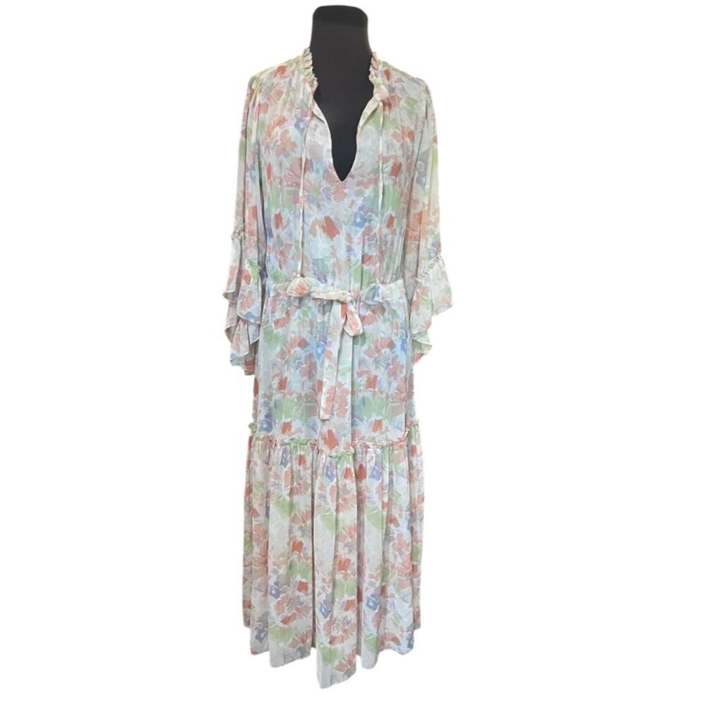 Misa LA Marcele Pastel Splash Chiffon Dress XS NWT Fairy Boho Easter Romantic - Picture 4 of 10